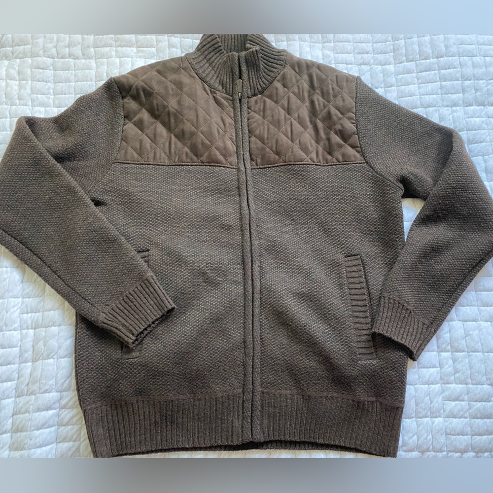 Men's Brown Quilted Sweater
